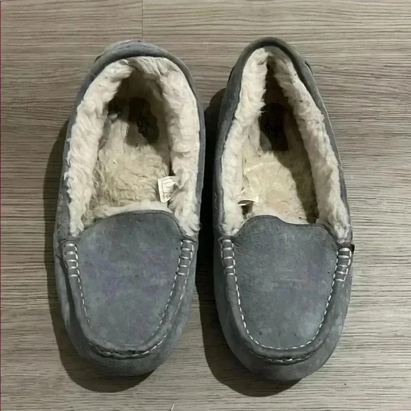 UGG Grey Suede Slippers - Picture 1 of 3